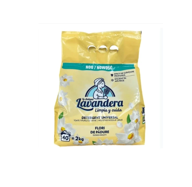 Detergent pentru Rufe Automat, Lavandera, 2 kg Flori de Padure 40 spalari
